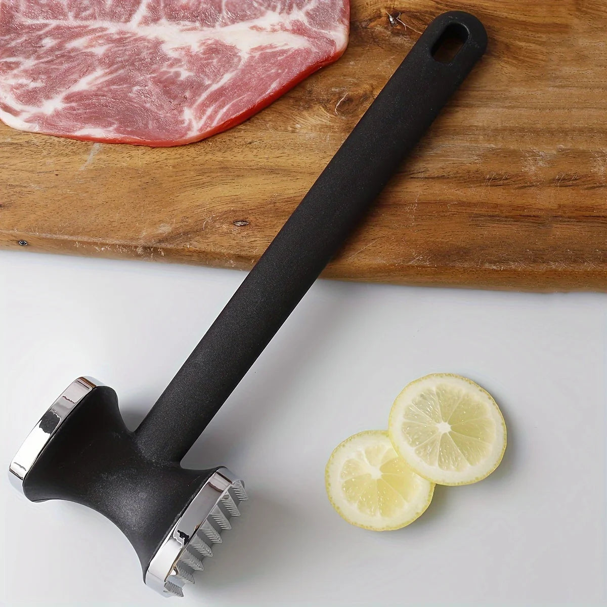 PowerStrike™ Heavy-Duty Meat Mallet – Stainless Steel, Rubber Grip