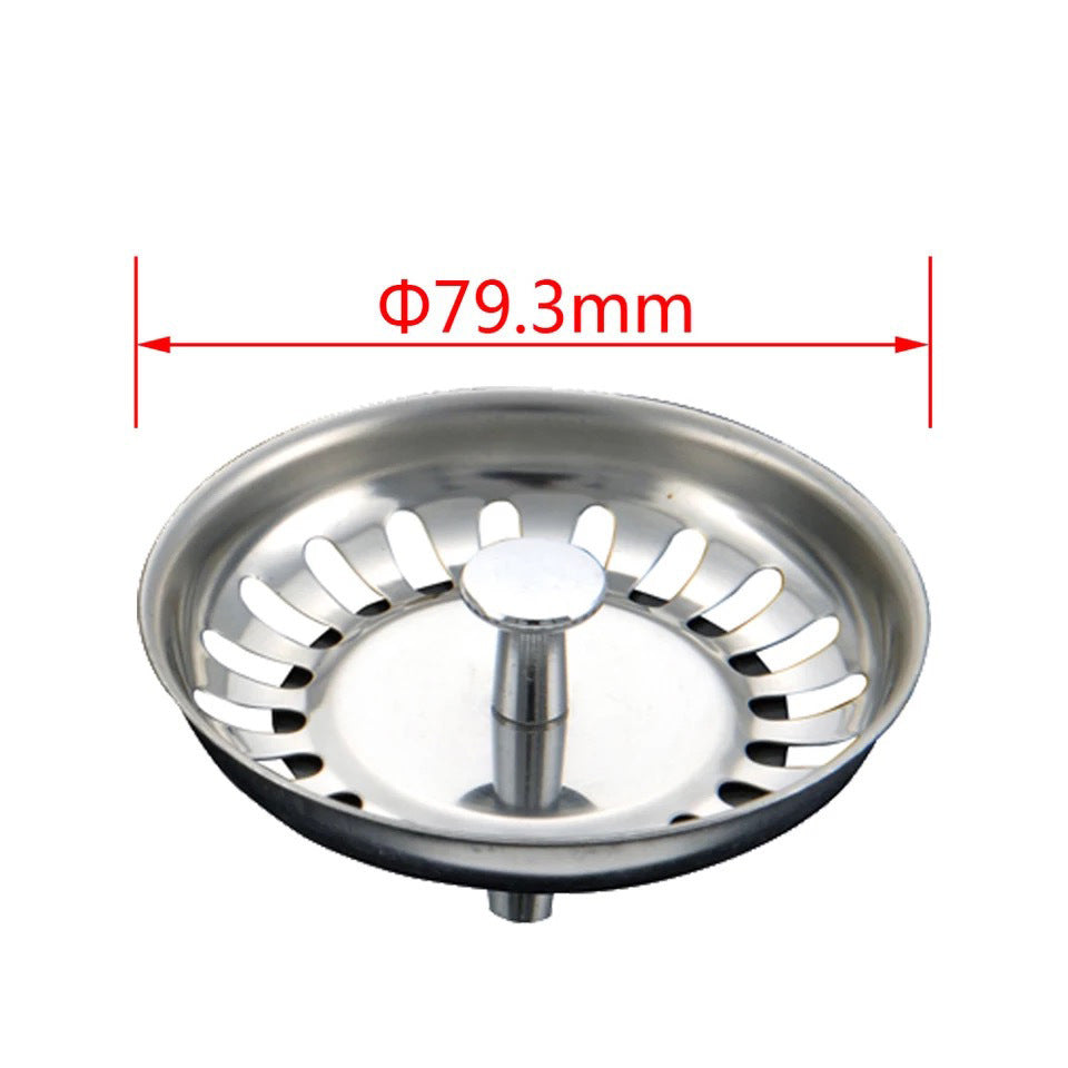 304 Stainless Steel Sink Strainer – 78–84mm Anti-Clog Filter