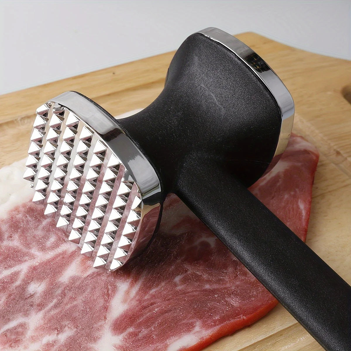 PowerStrike™ Heavy-Duty Meat Mallet – Stainless Steel, Rubber Grip