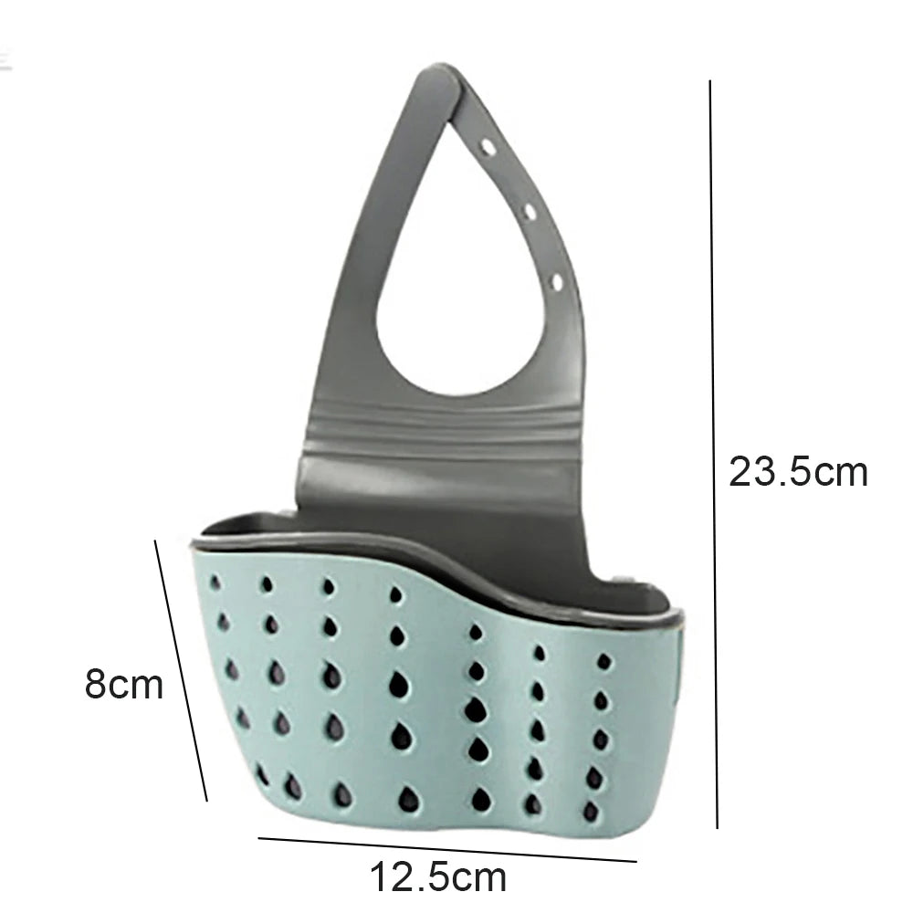 Adjustable Two-Layer Hanging Sink Drain Basket – Kitchen Storage & Sponge Holder