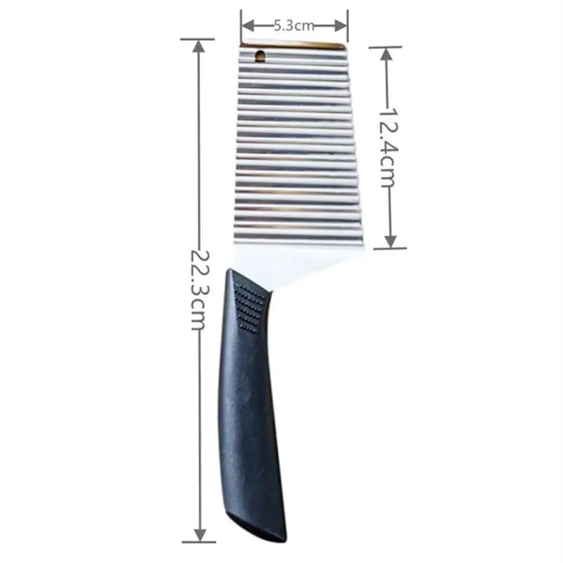 WaveMaster™ Stainless Steel Crinkle Cutter – Wavy Slice Knife for Fries & Garnishes