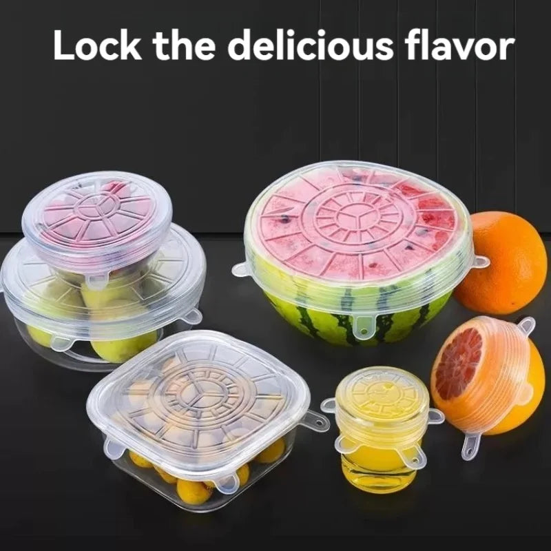 Reusable Silicone Stretch Lids (6-Pack) – Airtight Food Covers