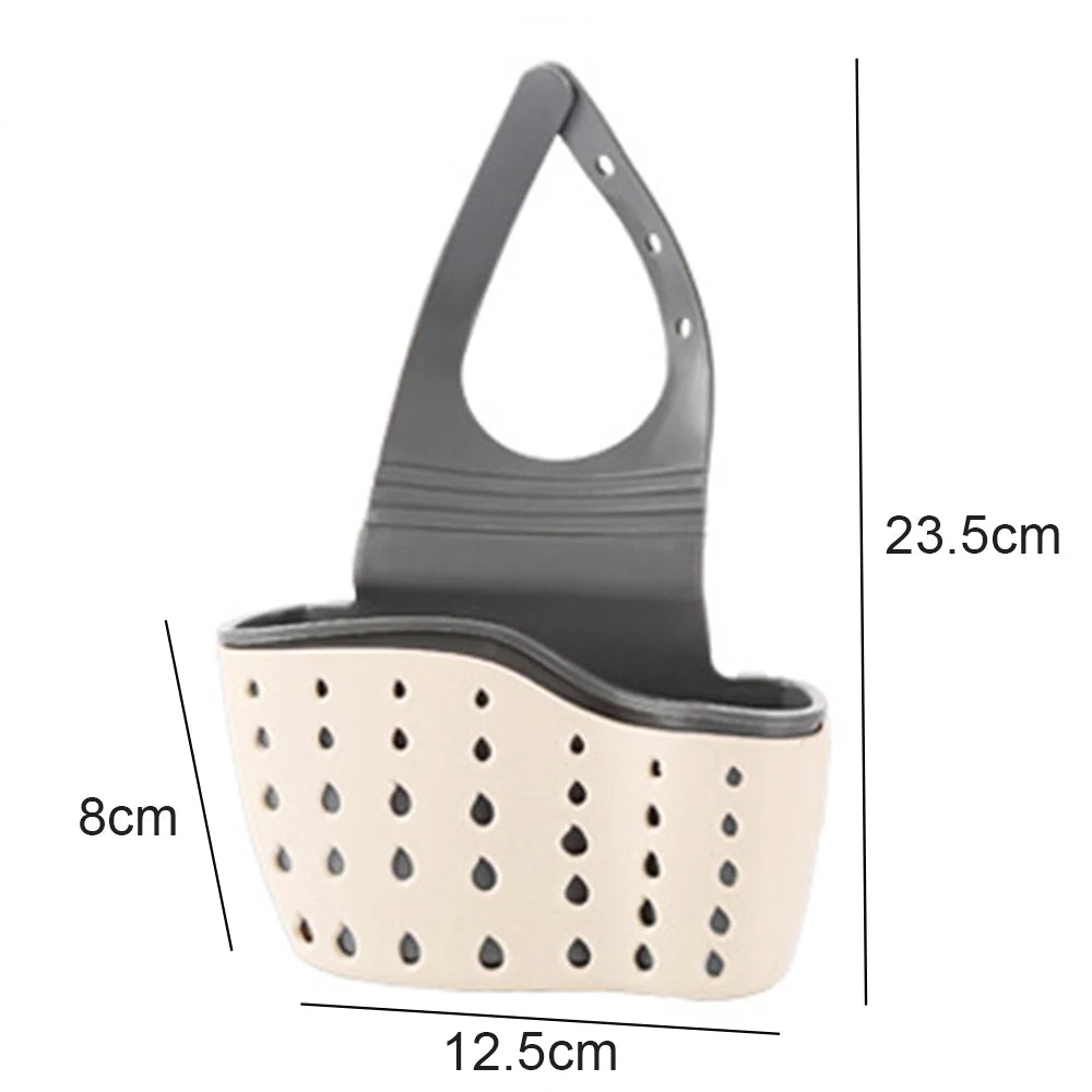 Adjustable Two-Layer Hanging Sink Drain Basket – Kitchen Storage & Sponge Holder