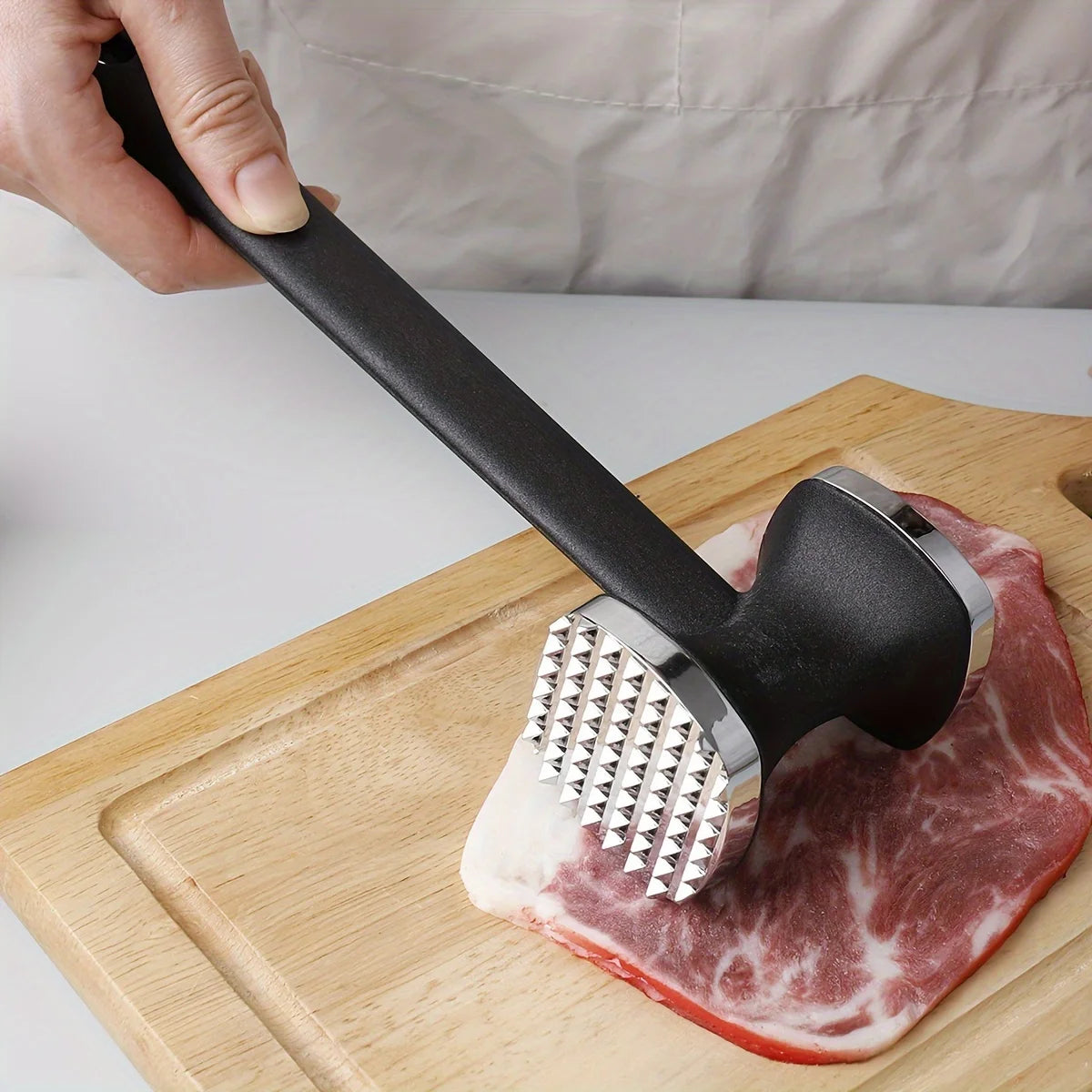 PowerStrike™ Heavy-Duty Meat Mallet – Stainless Steel, Rubber Grip