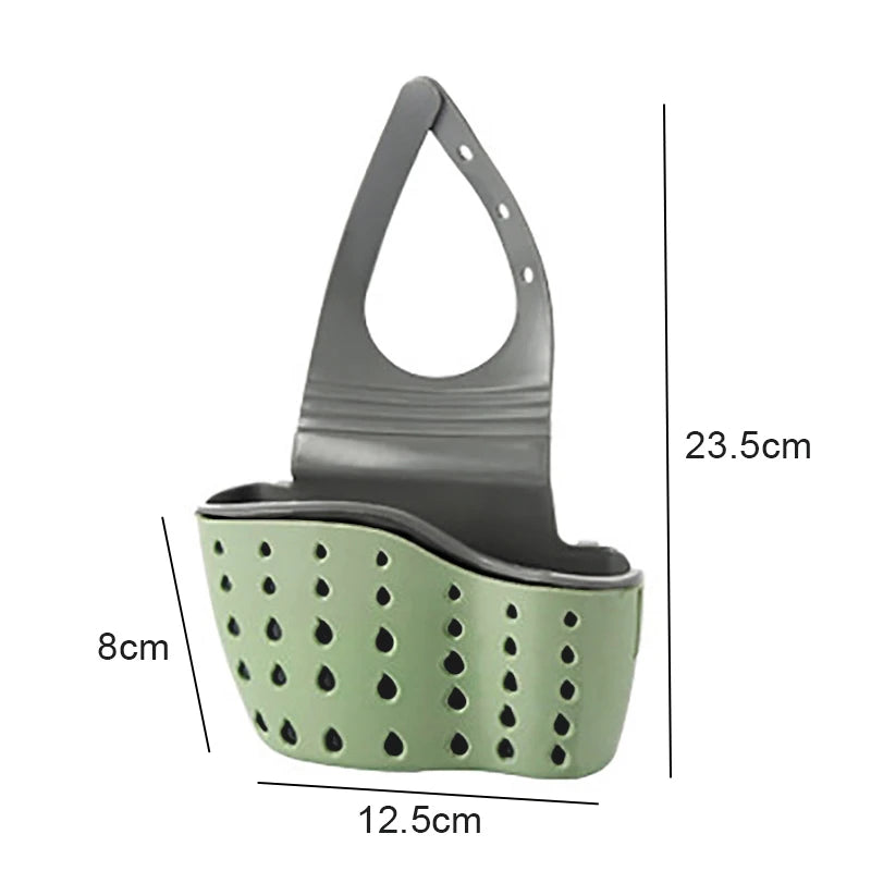 Adjustable Two-Layer Hanging Sink Drain Basket – Kitchen Storage & Sponge Holder