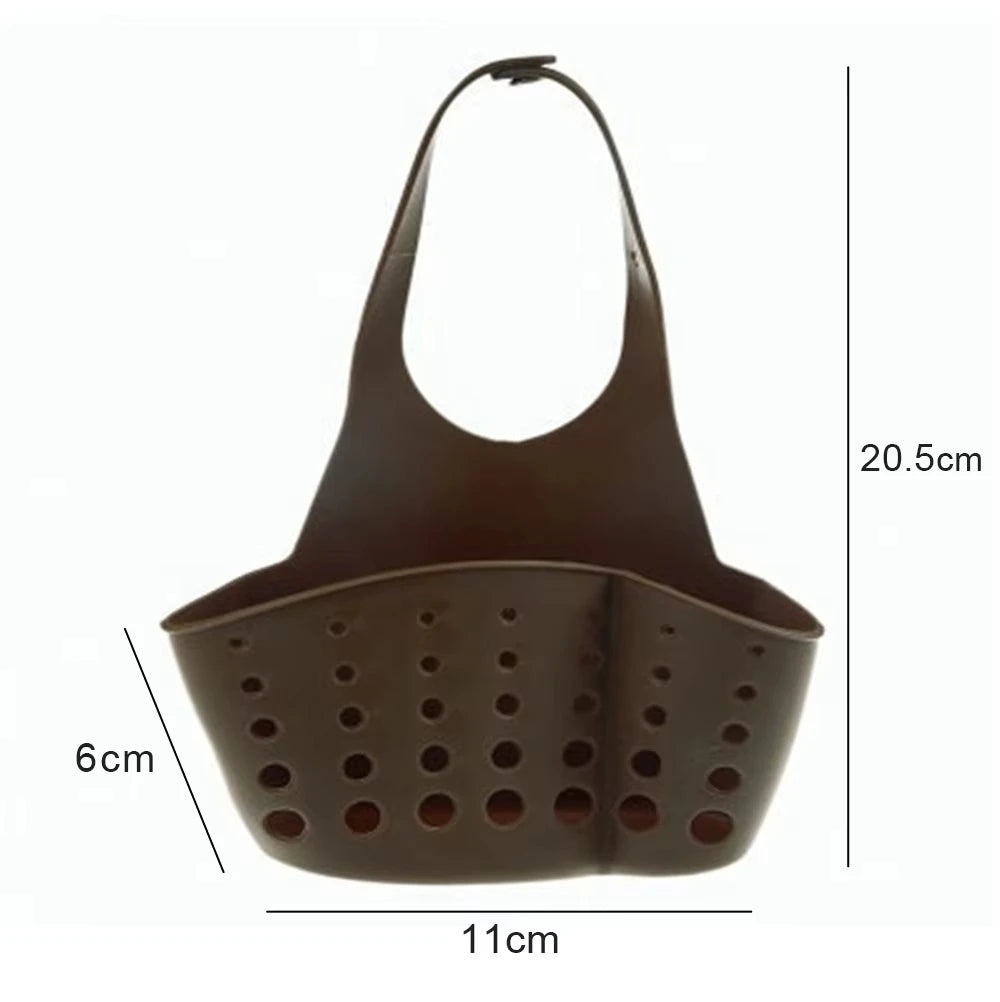 Adjustable Two-Layer Hanging Sink Drain Basket – Kitchen Storage & Sponge Holder
