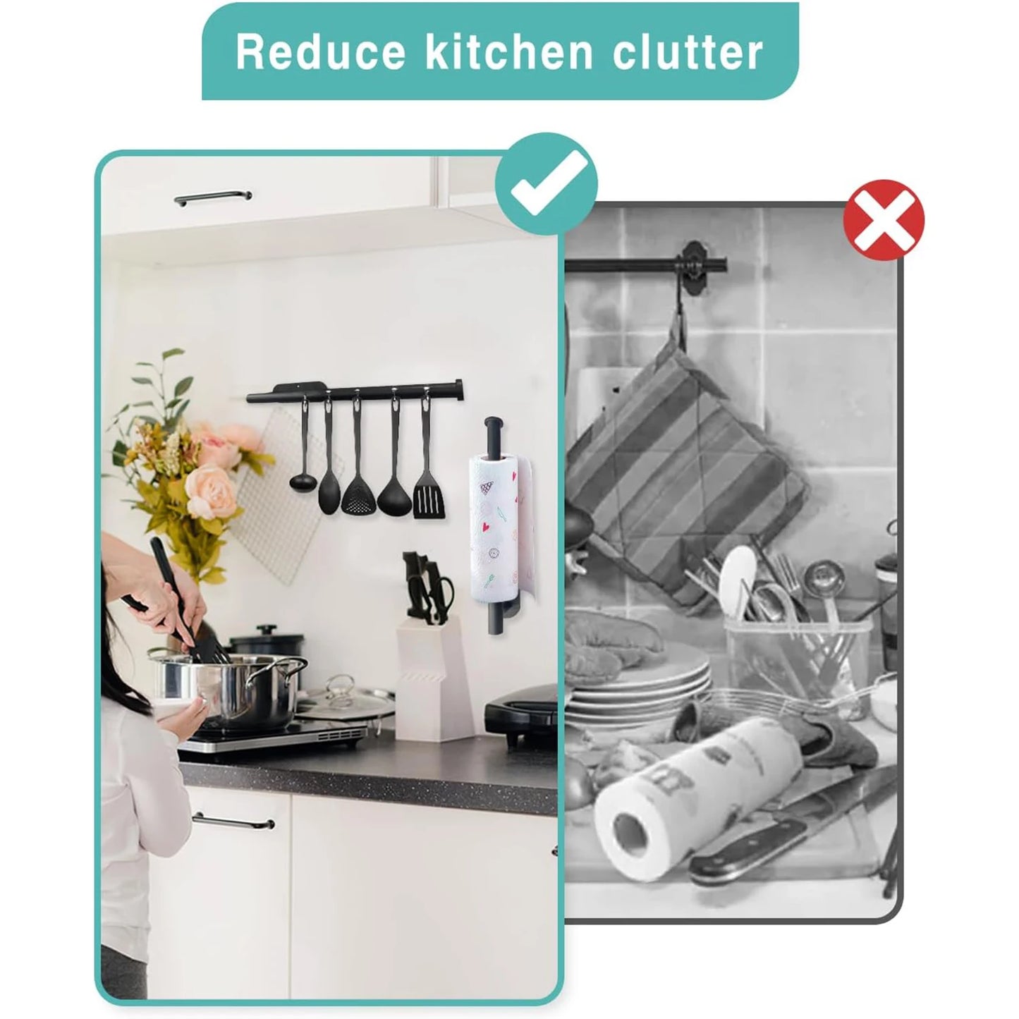 StickHold™ Adhesive Under-Cabinet Paper & Kitchen Roll Holder