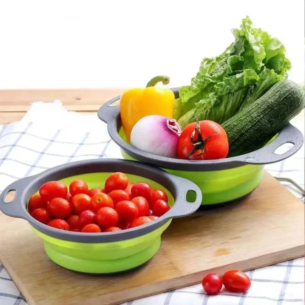 FlexiCol™ Collapsible Silicone Colander with Handle – Space-Saving Strainer