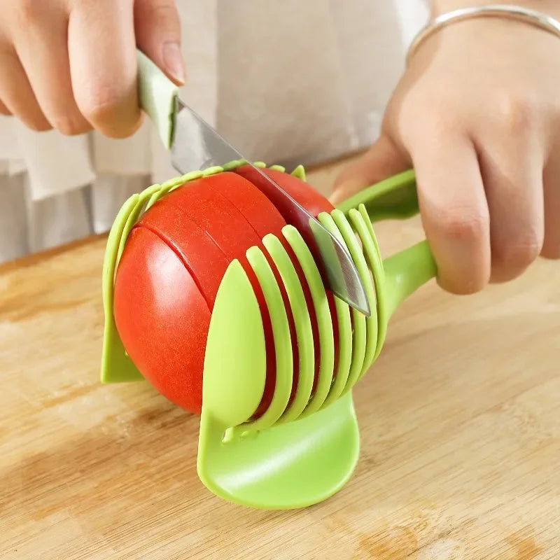 SliceMate™ Stainless Clip‑On Fruit & Veggie Slicer