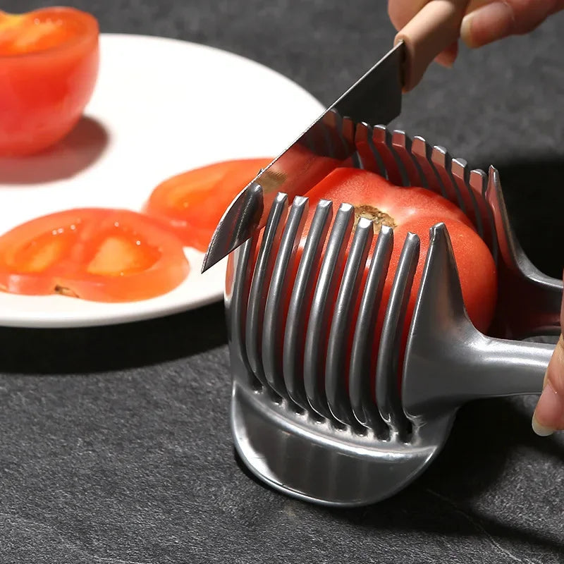 SliceMate™ Stainless Clip‑On Fruit & Veggie Slicer
