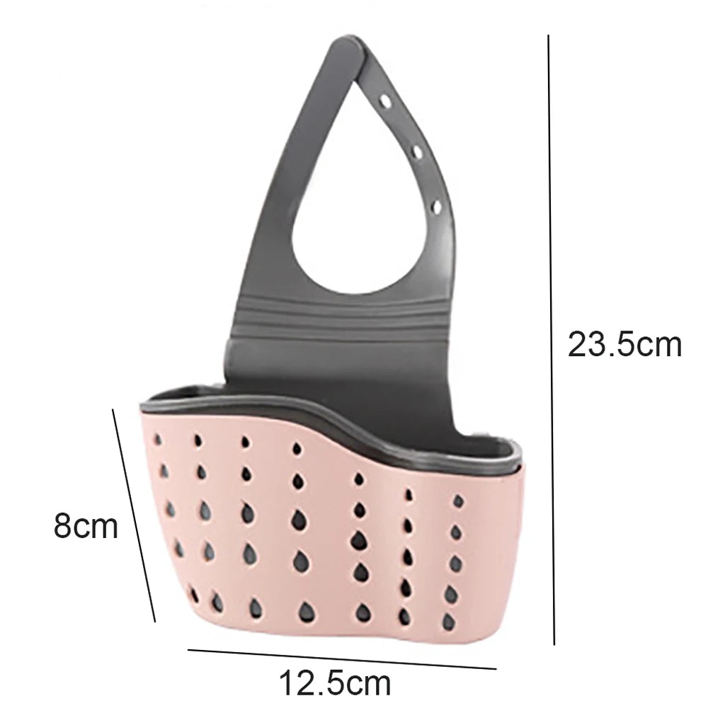 Adjustable Two-Layer Hanging Sink Drain Basket – Kitchen Storage & Sponge Holder