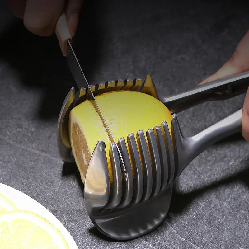 SliceMate™ Stainless Clip‑On Fruit & Veggie Slicer